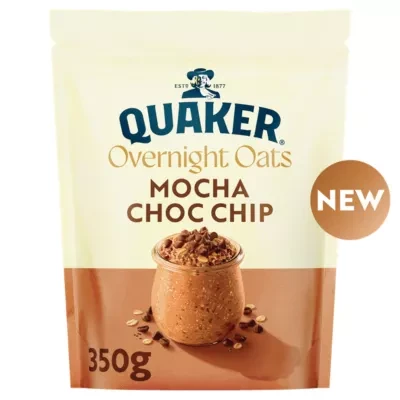 Quaker Overnight Oats Mocha Choc Chip Cereal 350g