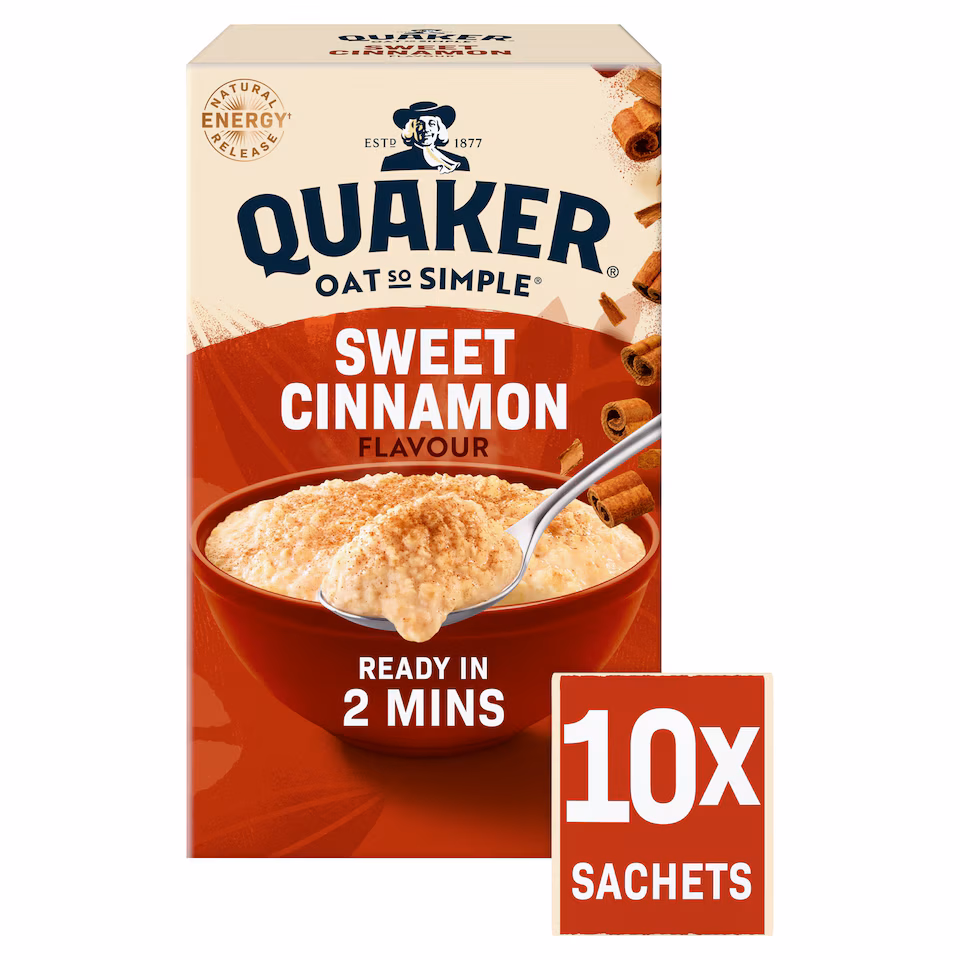 Quaker Oat So Simple Sweet Cinnamon Porridge Sachets 10x33g