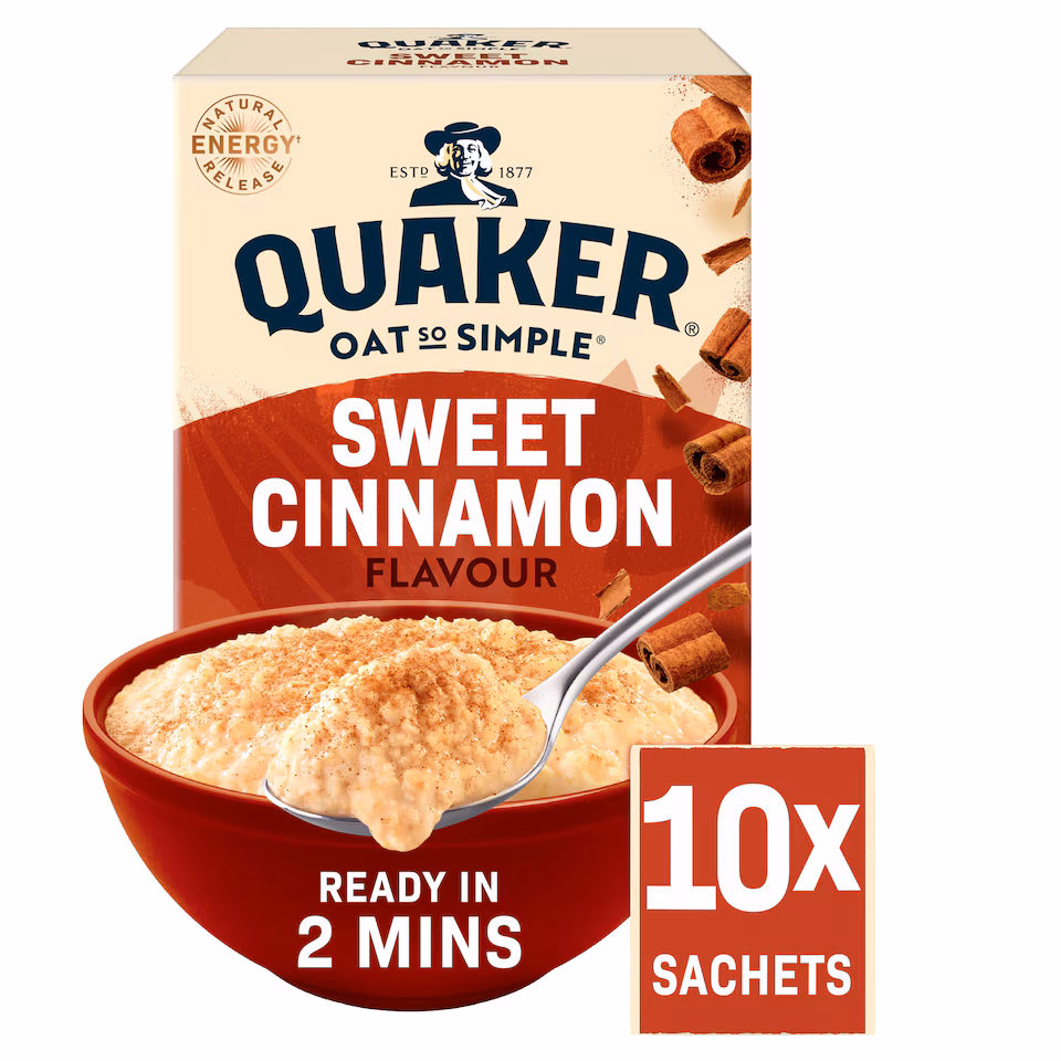 Quaker Oat So Simple Sweet Cinnamon Porridge Sachets 10x33g
