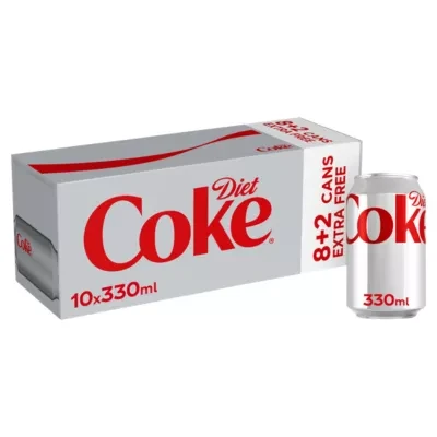 Diet Coke Diet Coke 10 x 330ml (8 x 330ml + 2 x 330ml Extra Free)