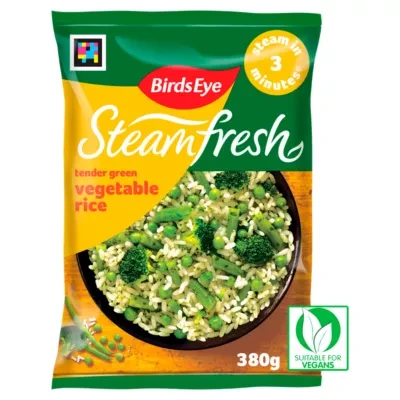 Birds Eye Steamfresh 2 Tender Green Vegetable Rice Steam Bags 380g