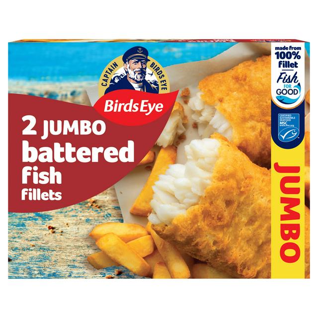 Birds Eye Jumbo Battered Fish Fillets x2 400g