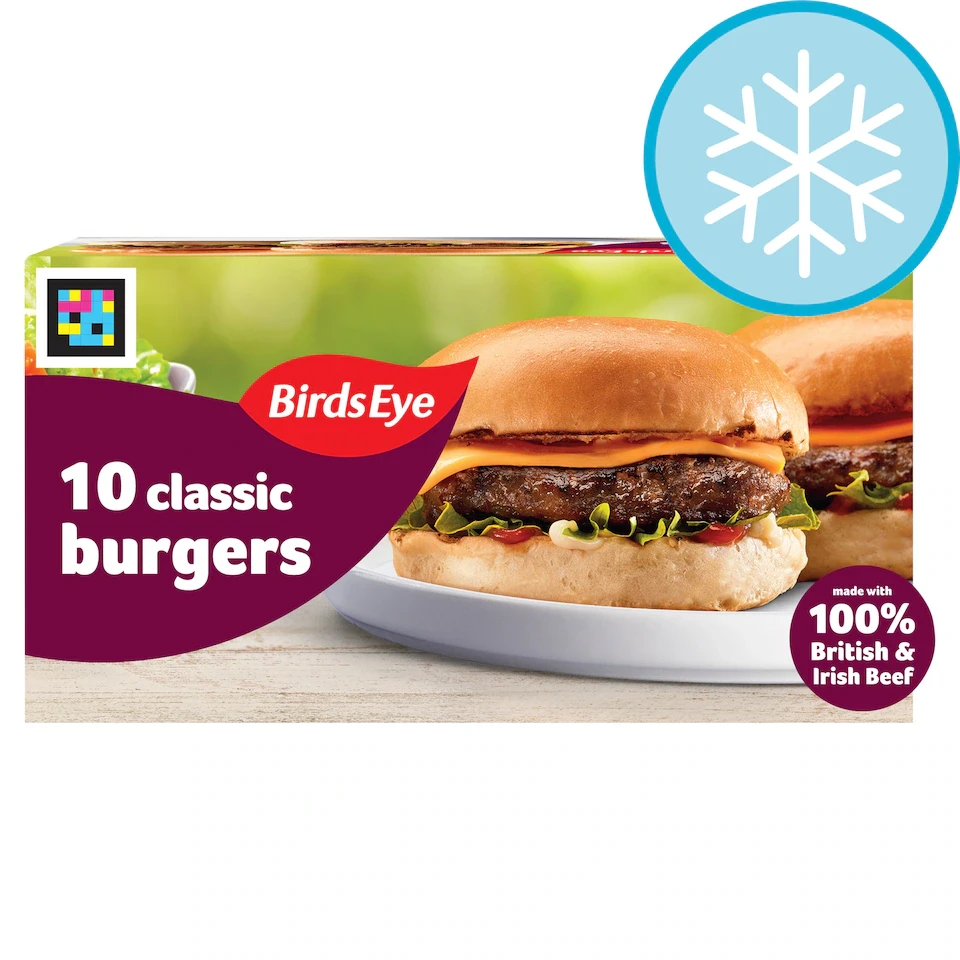 Birds Eye Classic Beef Burgers with Onion 10 Pack 567g