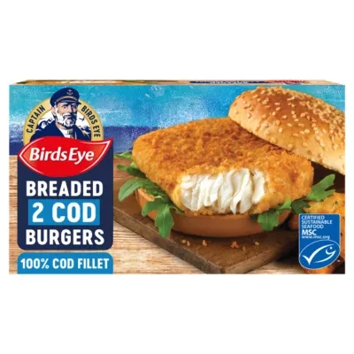 Birds Eye 2 Breaded Cod Fish Burgers