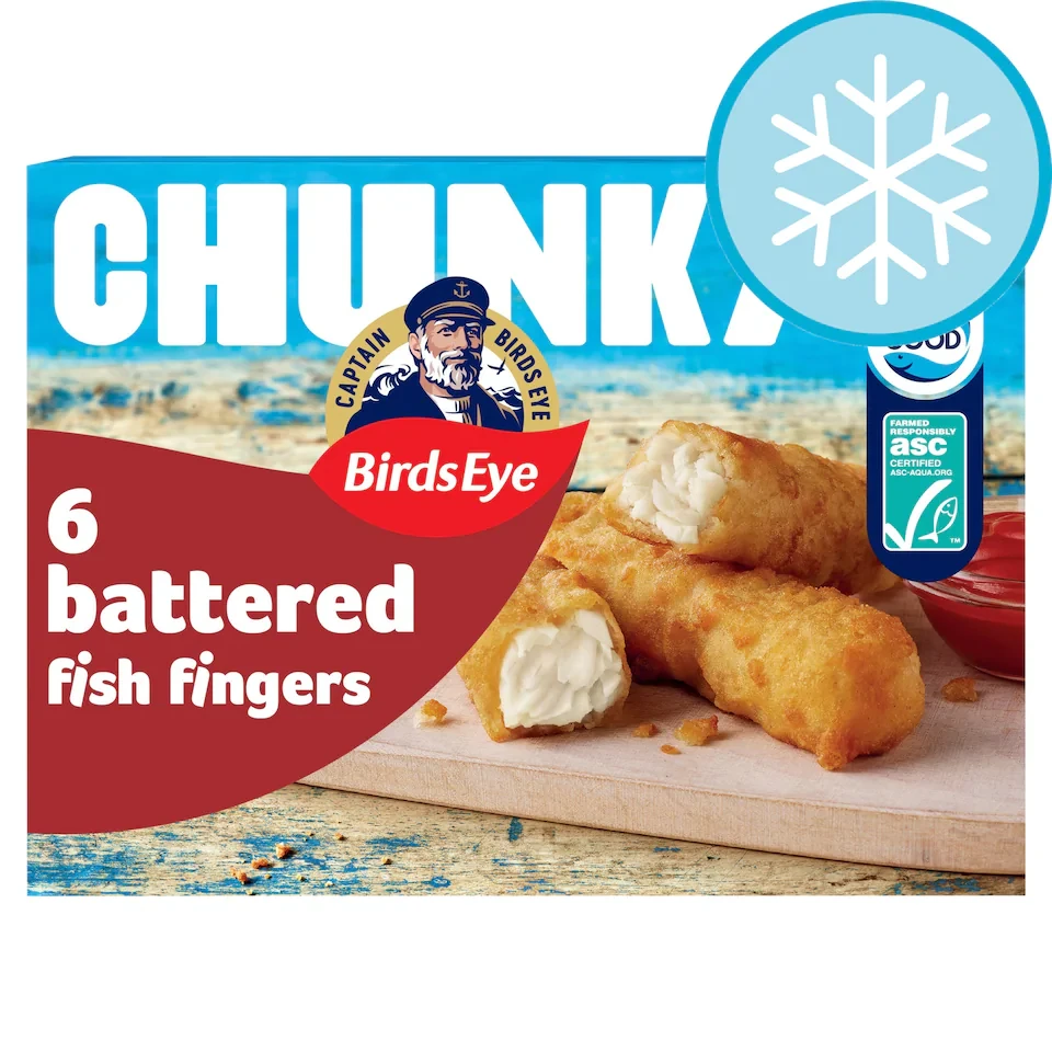 Birds Eye 6 Crispy Battered Fish Fingers Extra Large 360G