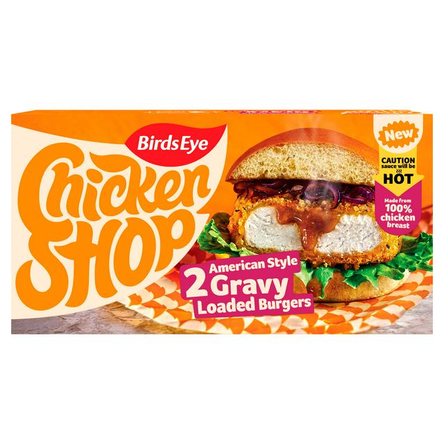 Birds Eye Chicken Shop American Style Gravy Loaded Burgers x2 250g