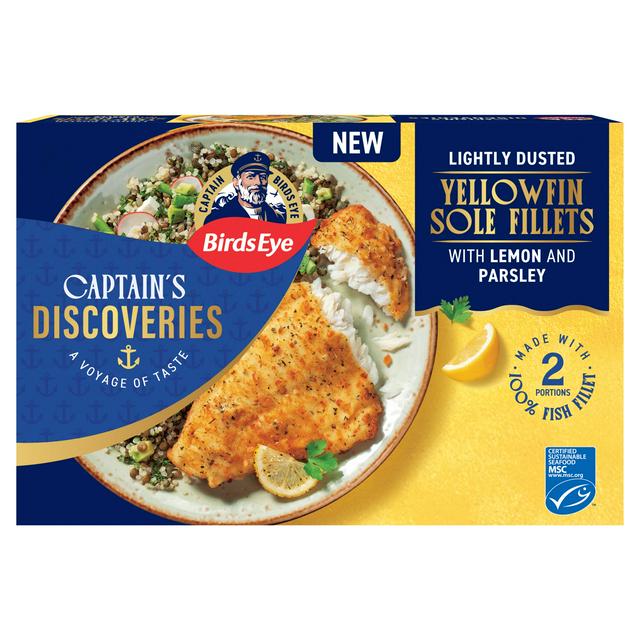 Birds Eye Captain's Discoveries 2 x Lightly Dusted Lemon & Parsley Sole Fish Fillets 280g