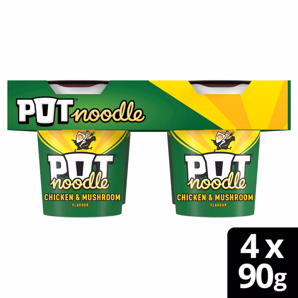 Pot Noodle Chicken & Mushroom Instant Noodles Multipack 4x90g