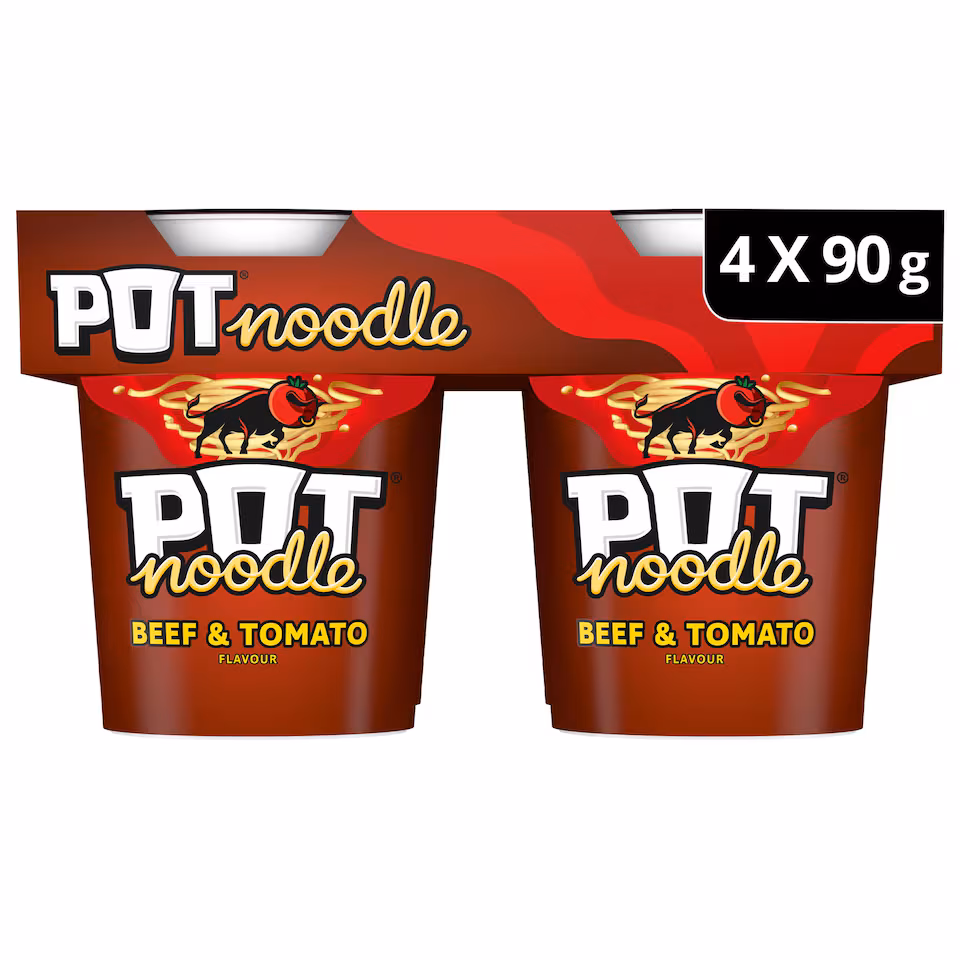 Pot Noodle Beef & Tomato 4 X 90G