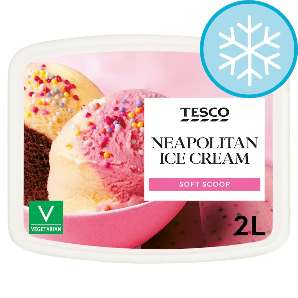 Tesco Soft Scoop Neapolitan 2 Litres