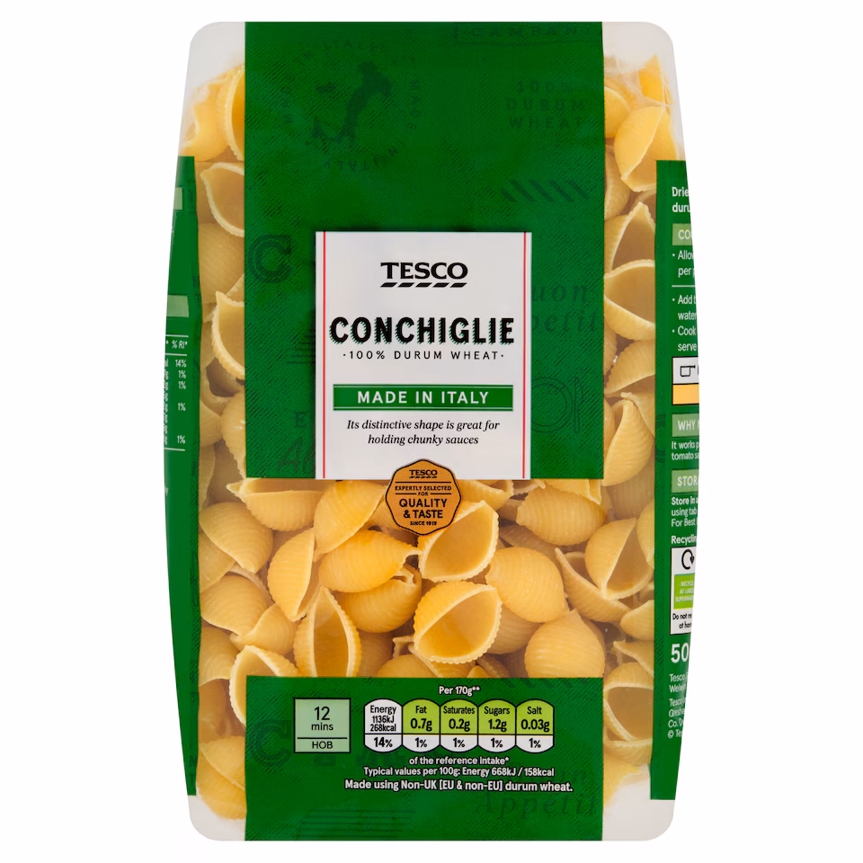 Tesco Conchiglie Pasta Shells 500G