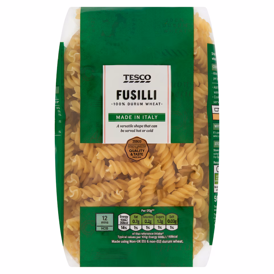 Tesco Fusilli Pasta 500G