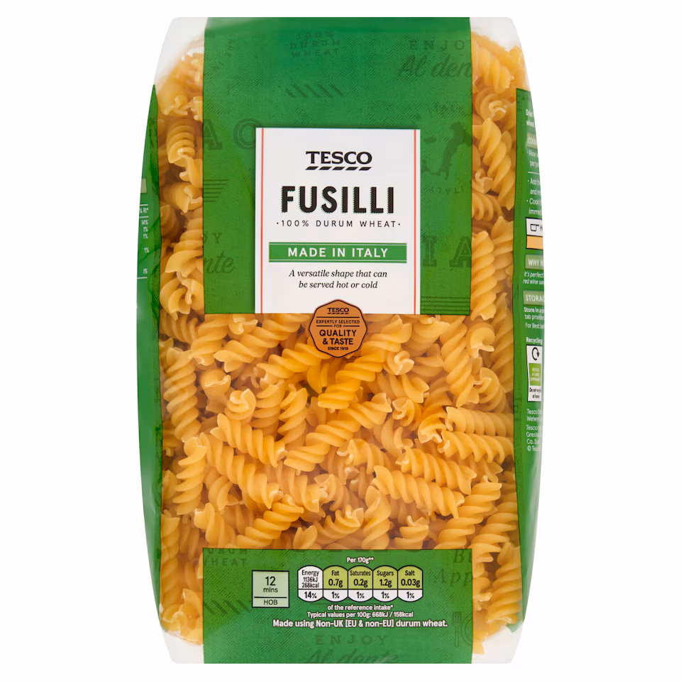 Tesco Fusilli Pasta Twists 1Kg