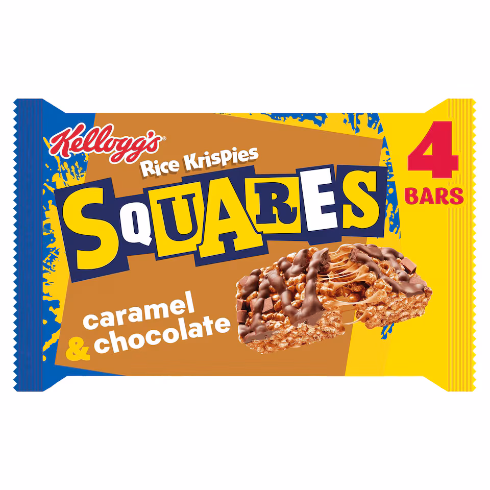 Kellogg's Rice Krispies Squares Curious Caramel & Chocolate Bars  4x36g