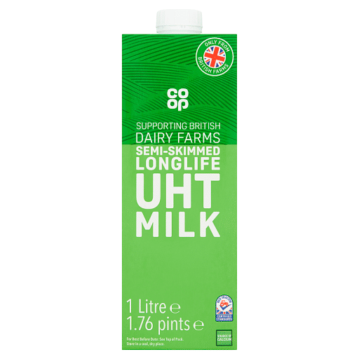 Co-op Semi-Skimmed Longlife UHT Milk 1.76 Pints/1 Litre