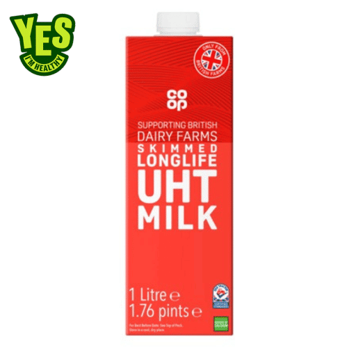 Co-op Skimmed Long Life UHT Milk 1.76 Pints/1 Litre