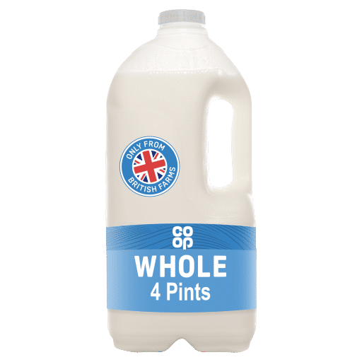 Co-op Whole Milk 4 Pints/2.272L