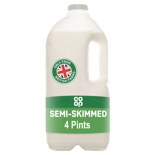 Co-op Semi-Skimmed Milk 4 Pints/2.272L