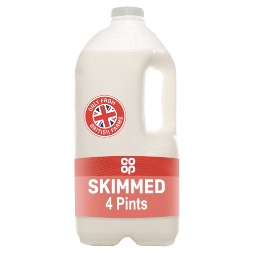 Co-op Skimmed Milk 4 Pints/2.272L
