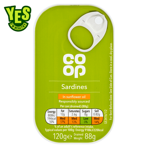 Co-op Sardines in Sunflower Oil 120g