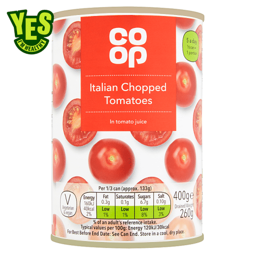 Co-op Italian Chopped Tomatoes in Tomato Juice 400g