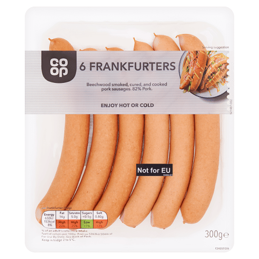 Co-op 6 Frankfurters 300g