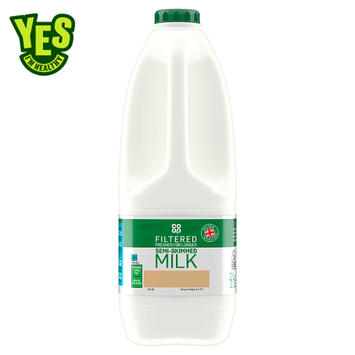 Co-op Filtered Semi-Skimmed Milk 3.52 Pints/2L