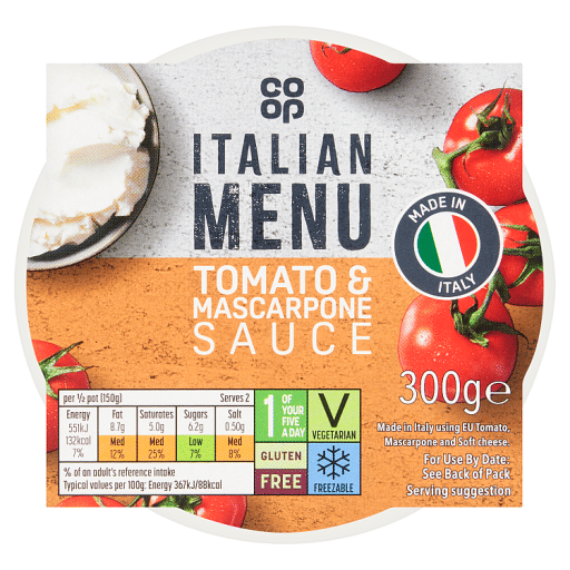 Co-op Italian Menu Tomato and Mascarpone Sauce 300g
