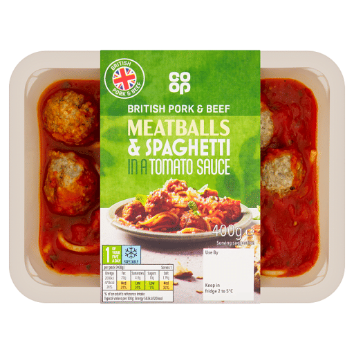 Co-op Meatballs u0026 Spaghetti in a Tomato Sauce 400g