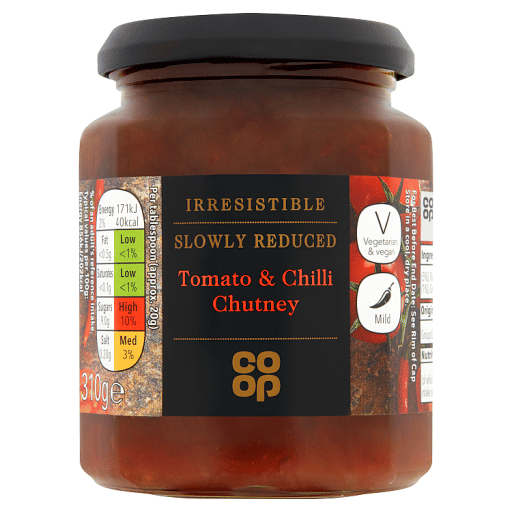 Co-op Irresistible Slowly Reduced Tomato u0026 Chilli Chutney 310g