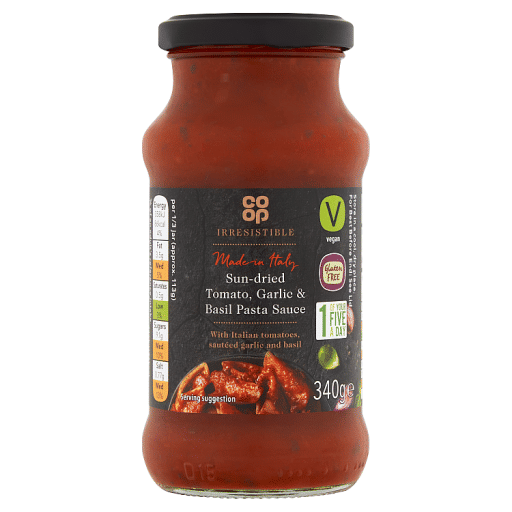 Co-op Irresistible Sun-Dried Tomato, Garlic u0026 Basil Pasta Sauce 340g