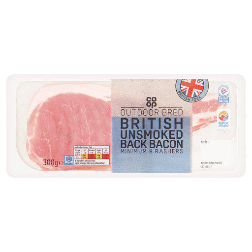 Co-op Outdoor Bred British Unsmoked Back Bacon 300g