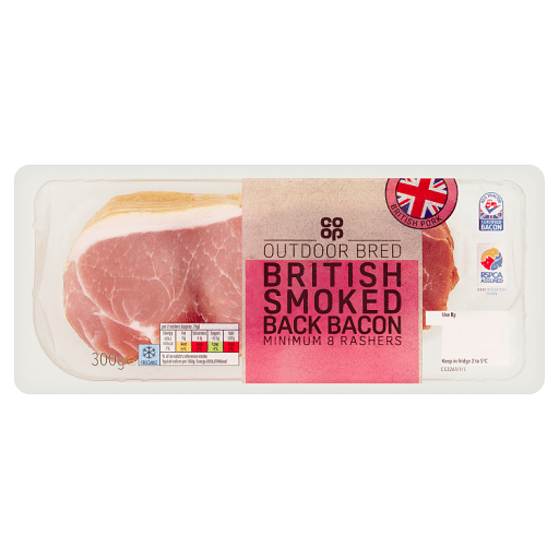Co-op British Smoked Back Bacon 300g