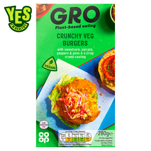 Co-op GRO Crunchy Veg Burgers 280g