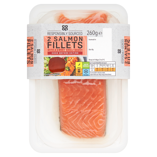 Co-op 2 Salmon Fillets with a Sweet Chilli Sauce 260g