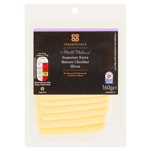 Co-op Irresistible Somerset Extra Mature Cheddar Slices 160g