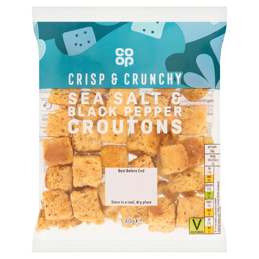 Co-op Sea Salt u0026 Black Pepper Croutons 40g