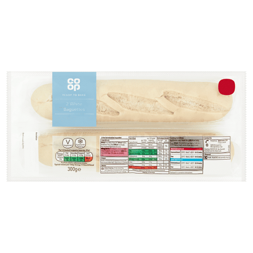 Co-op 2 White Baguettes 300g