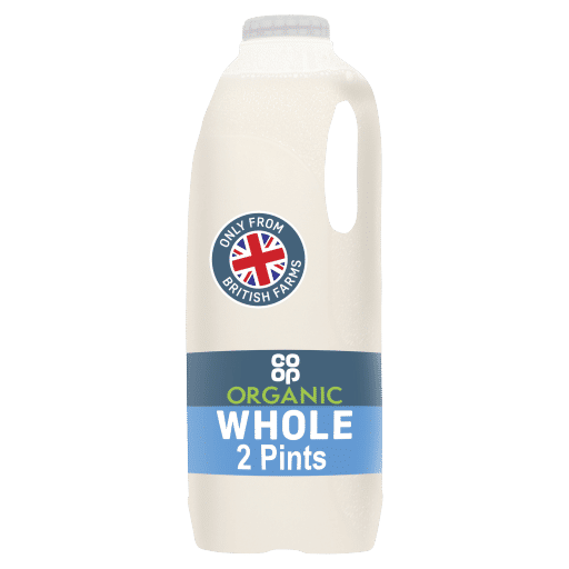 Co-op Organic Whole Milk 2 Pints 1.136L