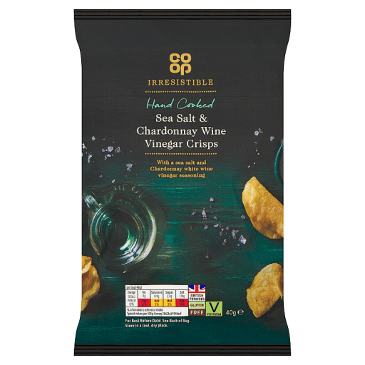 Co-op Irresistible Sea Salt u0026 Chardonnay Wine Vinegar Crisps 40g