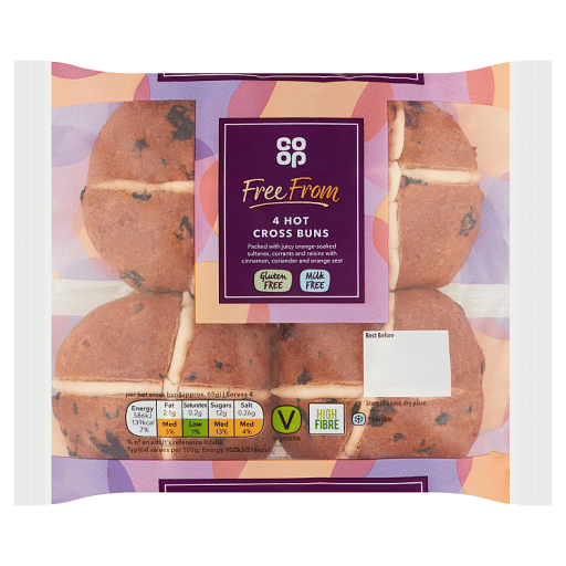 Co-op Free From 4 Hot Cross Buns