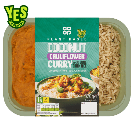 Co-op Plant Based Coconut Cauliflower Curry with Long Grain Rice 370g