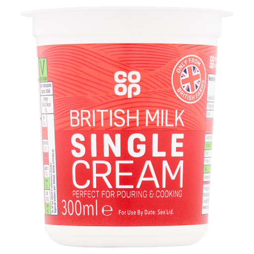 Co-op British Milk Single Cream 300ml