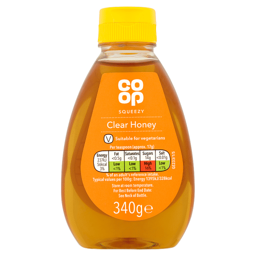 Co Op Squeezy Clear Honey 340g