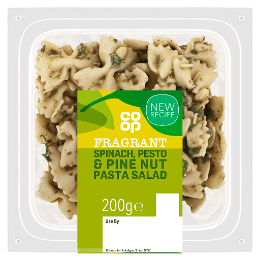 Co-op Fragrant Spinach, Pesto & Pinenut Pasta Salad 200g