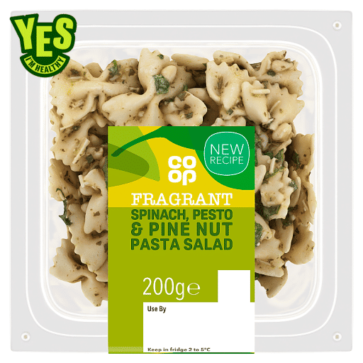 Co-op Fragrant Spinach, Pesto & Pinenut Pasta Salad 200g