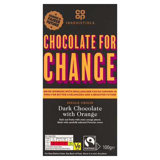 Co-op Irresistible Single Origin Dark Chocolate with Orange 100g