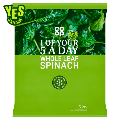 Co-op Whole Leaf Spinach 750g