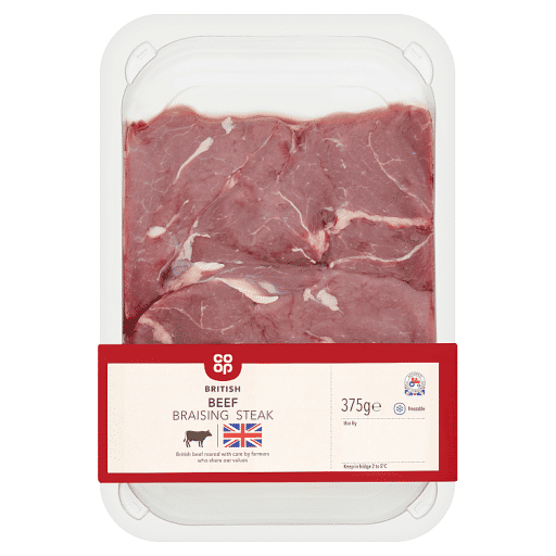 Co-op British Fresh Beef Braising Steak 375g