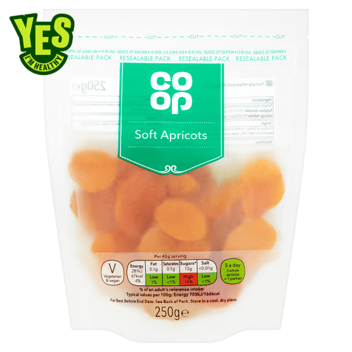 Co Op Soft Apricots 250g